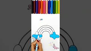 #shorts Rainbow Drawing 🌈🌦☔️ How to draw rainbow for kids#youtubeshorts #viral #shortvideo