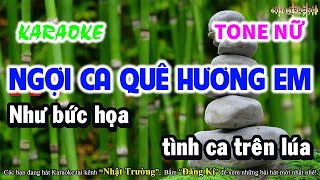 Karaoke Ngợi Ca Quê Hương Em || Tone Nữ || Nhạc Sống