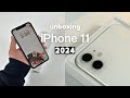 Iphone 11 unboxing in 2024 white 128gb  aesthetic setup  accessories plus camera test