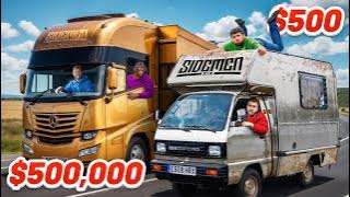 SIDEMEN $500,000 vs $500 MOBILE HOME ROAD TRIP