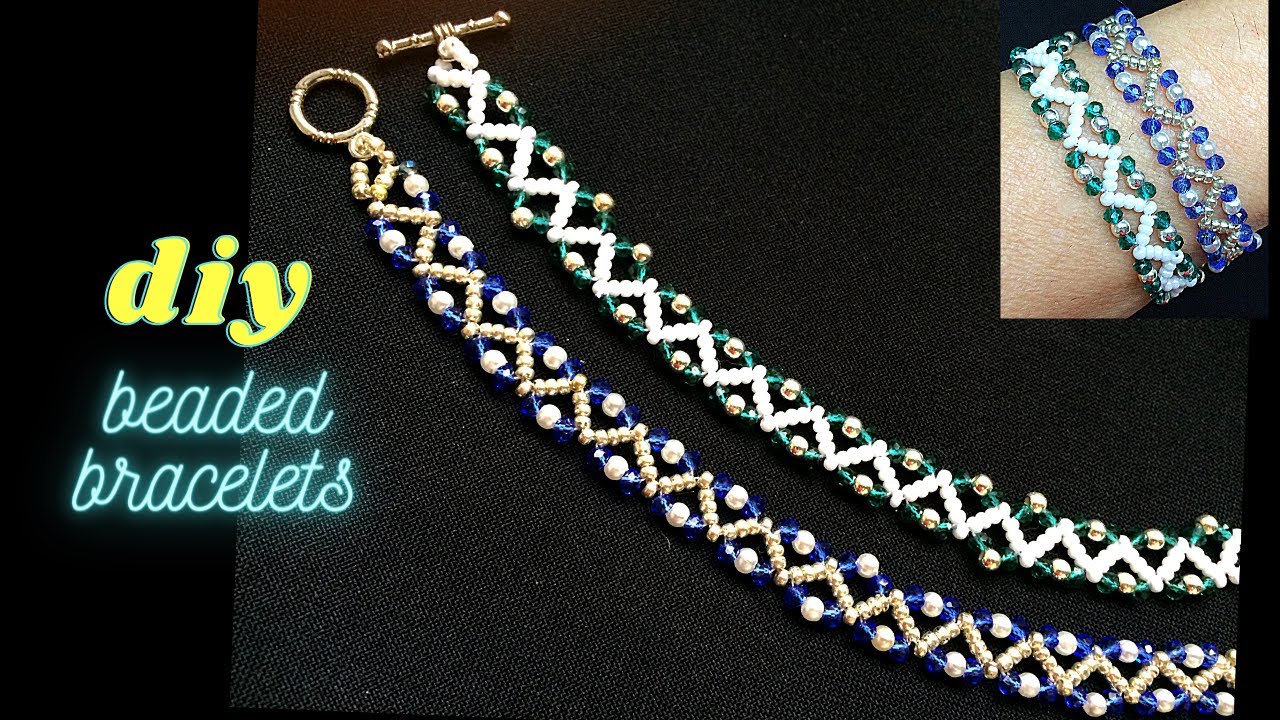 DIY bracelets with beads. Beginners tutorial. Beaded bracelet 