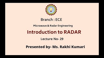 Optical Communication | Introduction to RADAR | AKTU Digital Education