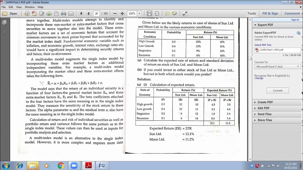 16 Feb Portfolio Analysis and Selection (ER and Standard Deviation) (3