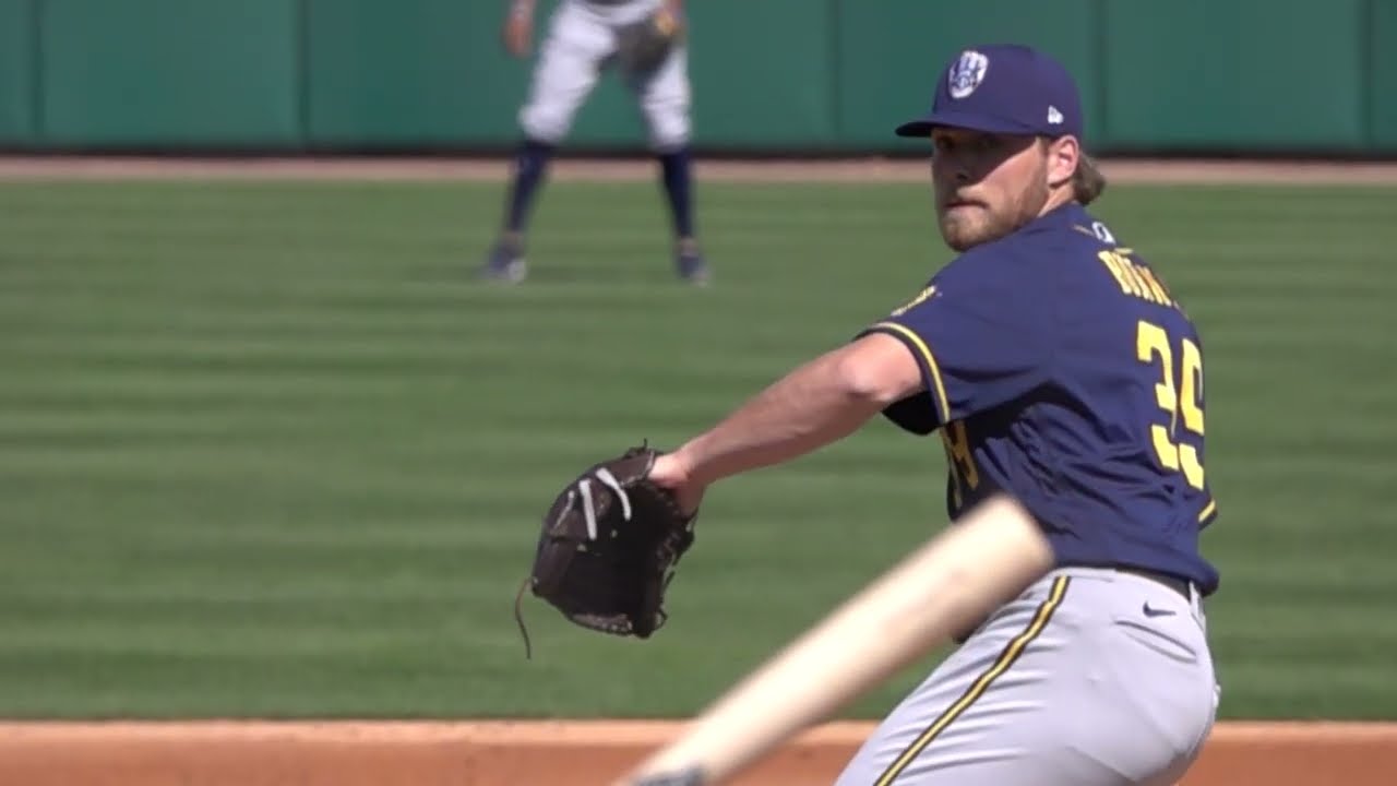 Corbin Burnes, RHP, Milwaukee Brewers   Slow Motion Mechanics and Pitch Grips