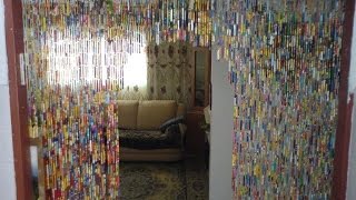 Жалюзи из скрепок и открыток. Жалюзи из скрепок и открыток.