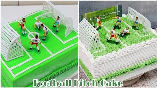 طريقتين لتزيين كيكة كرة القدم بكريمة الحلواني وعجينة السكر، مع حشوة كريمة اللوتس screenshot 4