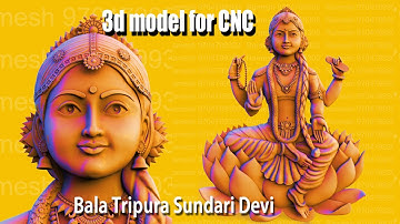 Bala Tripura Sundari Devi 3d relief for CNC | Zbrush tutorials for CNC and Jewelry CAD