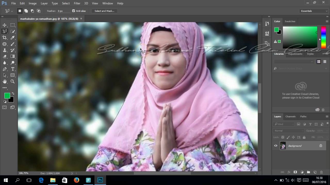 Tutorial Ganti Background Photoshop Cc Youtube Tukar Gambar Guna