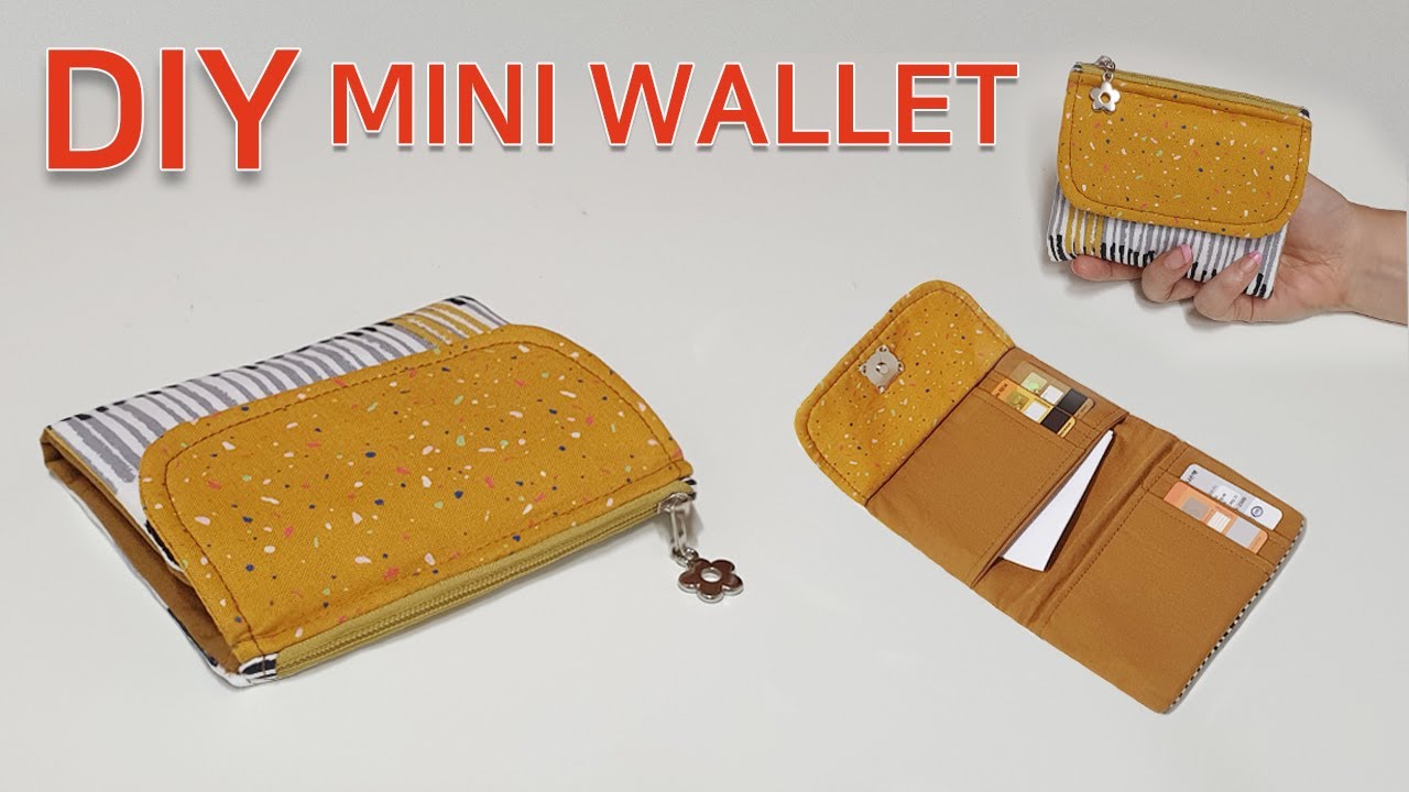 DIY mini wallet/How to make a mini wallet/미니지갑 만들기/지퍼 반지갑만들기/[제이에스데일리