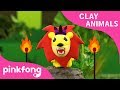 How to make lion with clay  clay animals  animal songs  pinkfong clay time for children