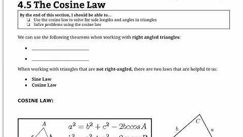 The Cosine Law (MPM2D)