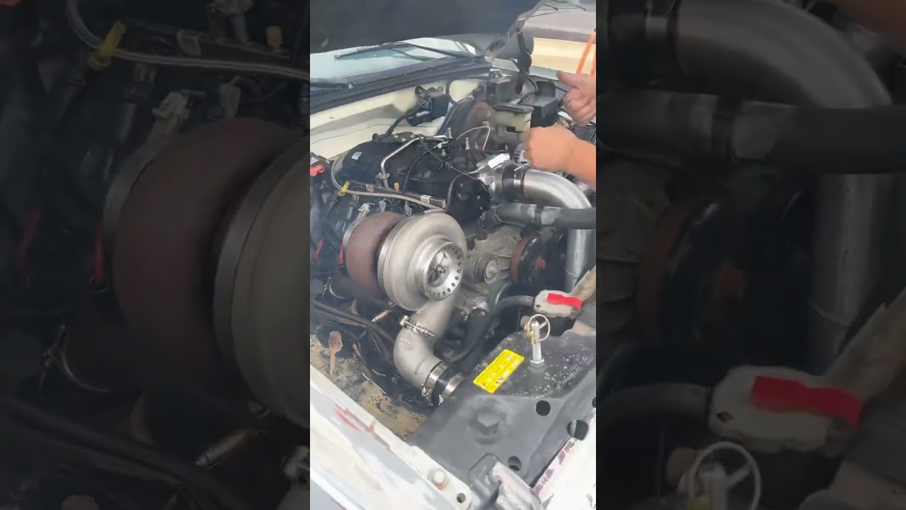 Turbo LS swapped OBS Chevy first fire up on basetune