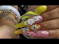 Watch me work | 3D rose | nail forms | peachy yolk lol