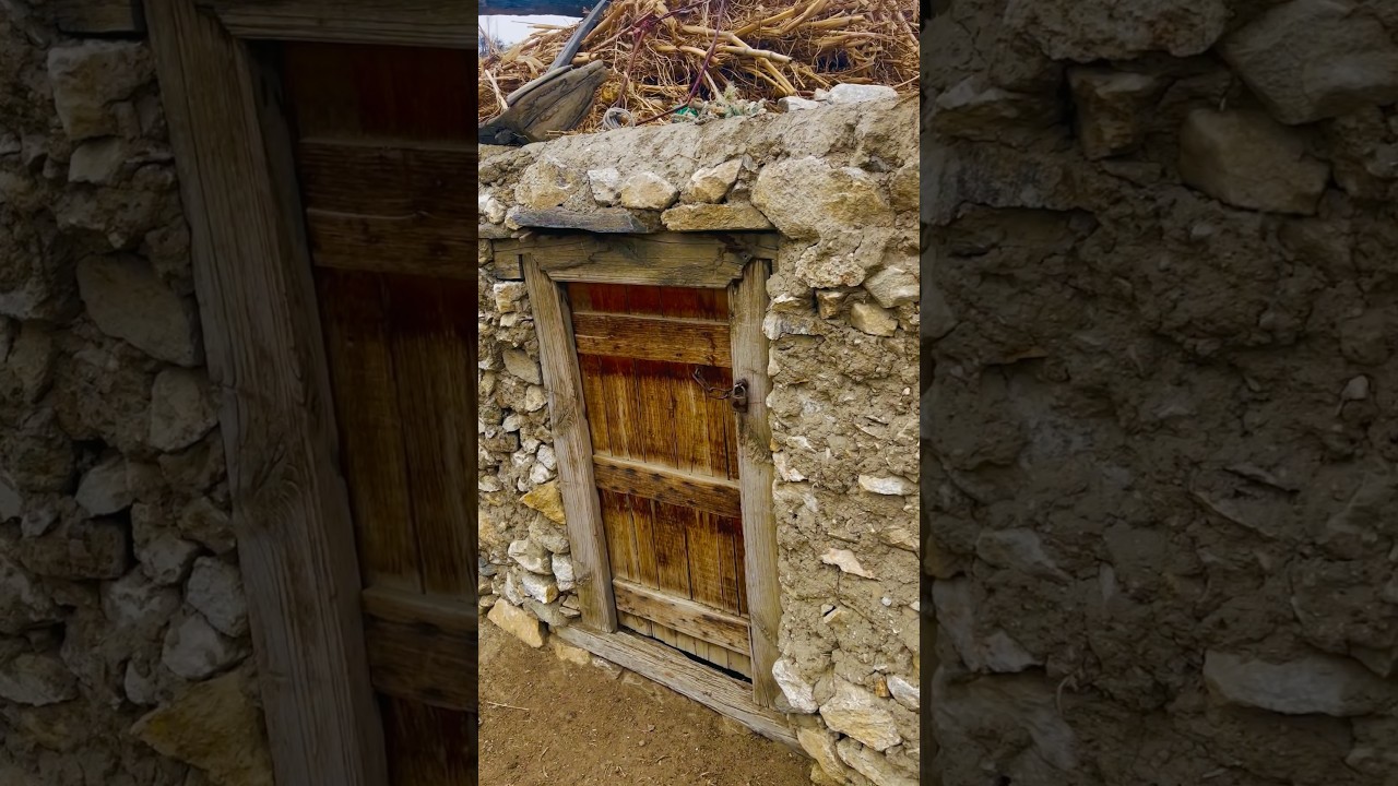 Hidden Rustic Door in an Ancient Village Wall | Pure Village Vibes