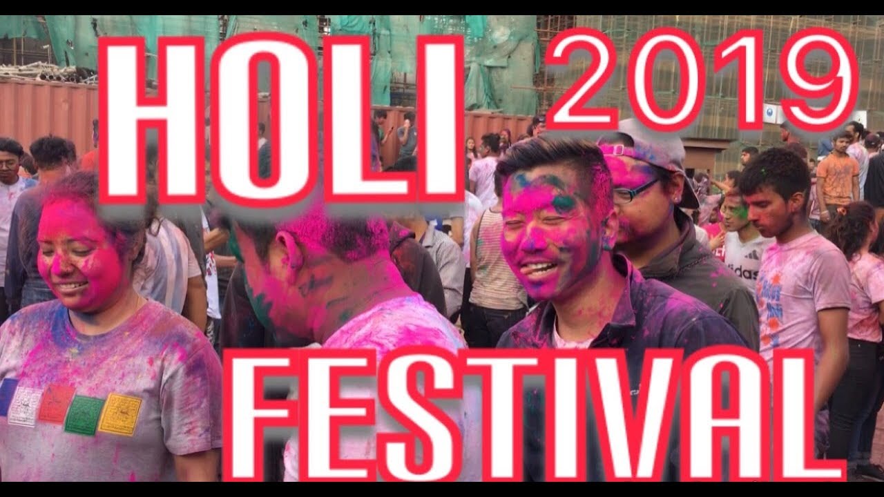Holi Festival at Basantapur Durbar Square  Happy Holi  Kathmandu Nepal 2019 