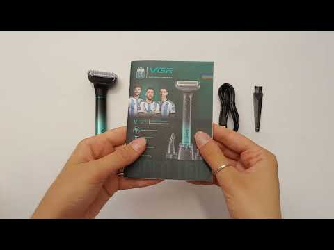 Електробритва 3в1 VGR V-625 Акумуляторний триммер для носа, вух, тіла та брів KS-290 з підставкою, видео 1