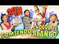 24 HORAS COMIENDO CHOCOLATE BLANCO - RETO COMIDA BLANCA | Familia Amiguindy