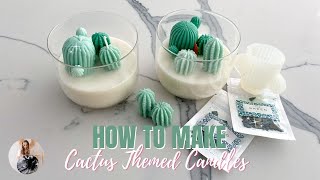 How to make Soy Wax cactus  theme candles 2 different ways  wax embeds