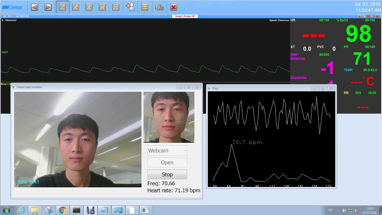 Heart rate measurement using camera YouTube