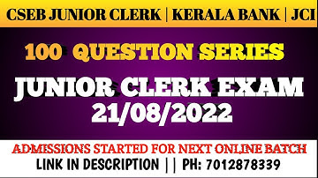 CSEB JUNIOR CLERK - 21/08/2022|| IMPORTANT QUESTION DISCUSSION| PART 4