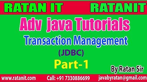 Adv. Java tutorials || JDBC|| Transaction Management  Part-1 || By Ratan Sir