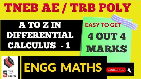 TNEB AE ENGINEERING MATHEMATICS IN TAMIL | TRB POLYTECHNIC DIFFERENTIAL CALCULUS | EXAM PREPARATION