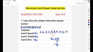 Menentukan Kuartil Bawah, Atas dan Tengah #kakwahyu #matematika #statistika #kuartil #kuartiltengah