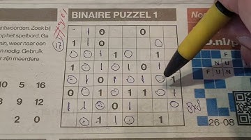 (#9161) Monday. Binary01 Sudoku puzzle. Bonus Extra edition. 08-26-2024 Extra part 3 of 4