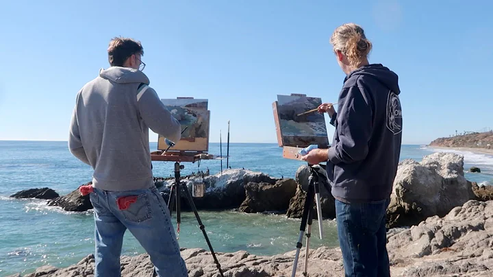 PLEIN AIR oil painting MALIBU with Ariah