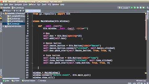 Python GUI Development with GTK+ 3 - Tutorial 4 - Boxes