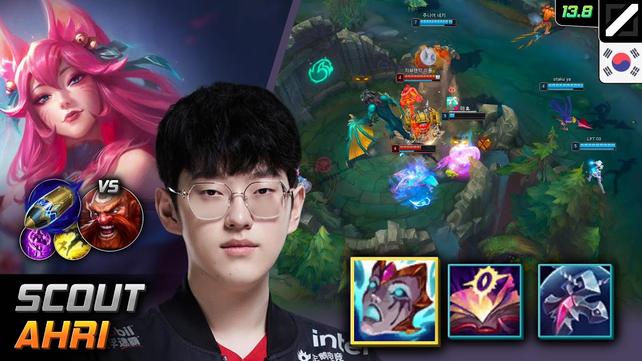 Scout Mid Ари Build Страдания Лиандри Удар на опережение - LOL KR 13.8