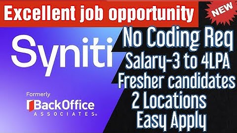 SYNITI offcampus drive 2021 | No coding - upto 4LPA salary | how to apply?| simply jpr