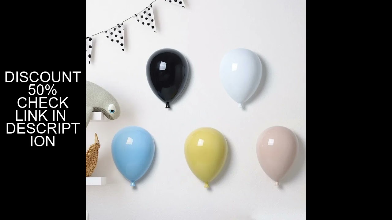 Ceramic Creative Balloon Pendant Children's Room Decoration Gifts Sculpture Wall Hanging Ornament Ar