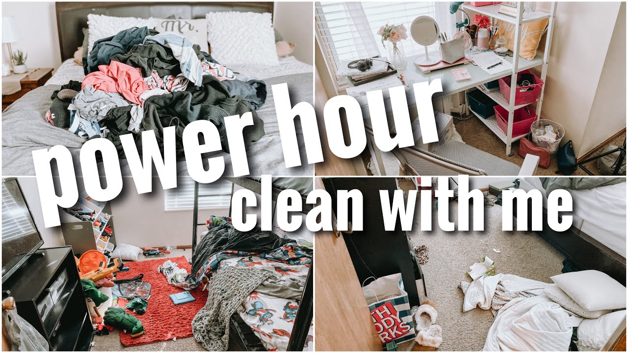 *INTENSE* POWER HOUR CLEAN WITH ME 2021 // REAL LIFE CLEANING MOTIVATION // BEDROOM SPEED CLEAN