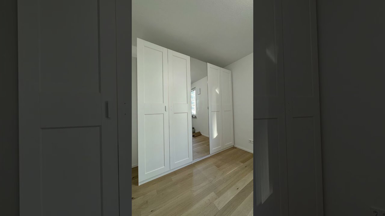 IKEA PAX Wardrobe with Lighting and Mirror Door 236H 250W 60D  