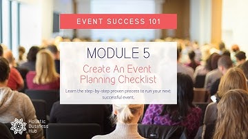 Event Success 101 Module 5   Event Planning Checklist