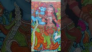Making of this beautiful Keral Mural painting of Radha Krishna/ RadhaKrishna painting/Acrylic Canvas