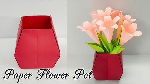 How to make a paper flower pot 💐/ origami flower pot/ DIY / Pasu Bunga Kertus / Maceta de papel