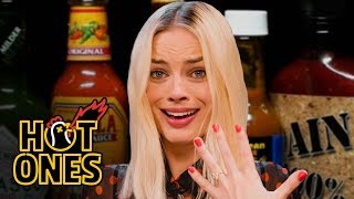 Margot Robbie Pushes Her Limits While Eating Spicy Wings | Hot Ones