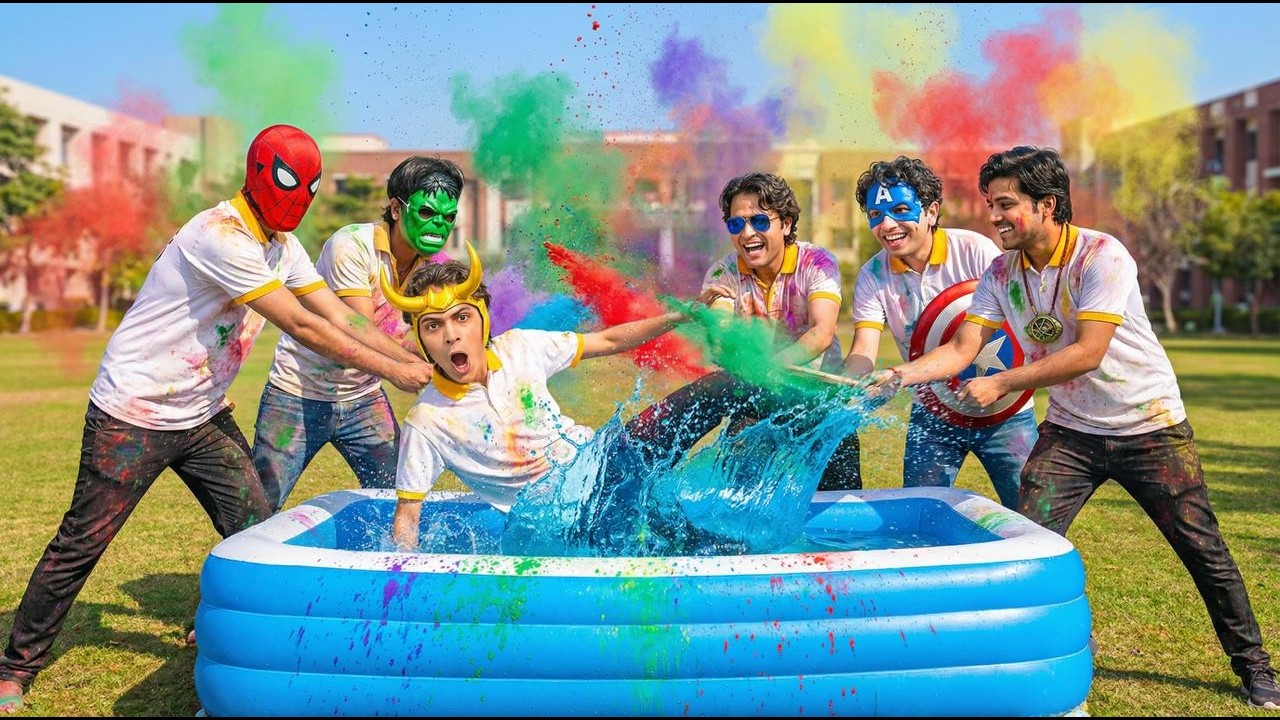 Holi par Avengers ne loki ko colour tub me fek diya 🤣🤣