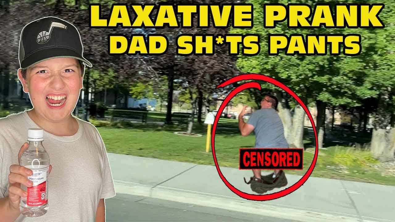 Kid Puts Laxatives In Dad's Drink - Dad SHITTS HIS PANTS ON SIDE OF ROAD! -  YouTube