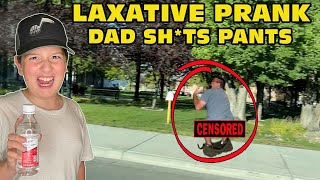 Kid Puts Laxatives In Dads Drink - Dad Shitts His Pants On Side Of Road