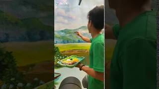 Vẽ tranh tường phong cảnh/ Mỹ Thuật Nét Xuân / Painting Mural By Acrylic