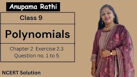 Class 9 Polynomial MCQs | Chapter 2 Multiple Choice Questions | NCERT Maths Solution Anupama Rathi