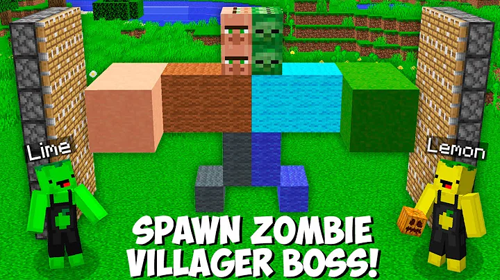 How to SPAWN SECRET MUTANT BOSS VILLAGER + ZOMBIE in Minecraft ! LEMON AND LIME MAKE MOB !