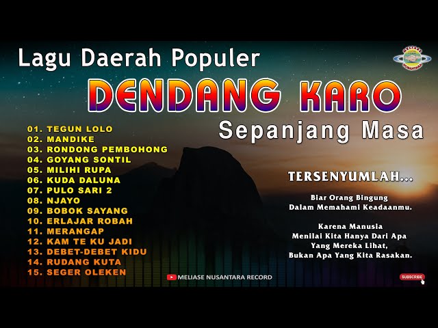 LAGU KARO - DENDANG KARO SEPANJANG MASA class=