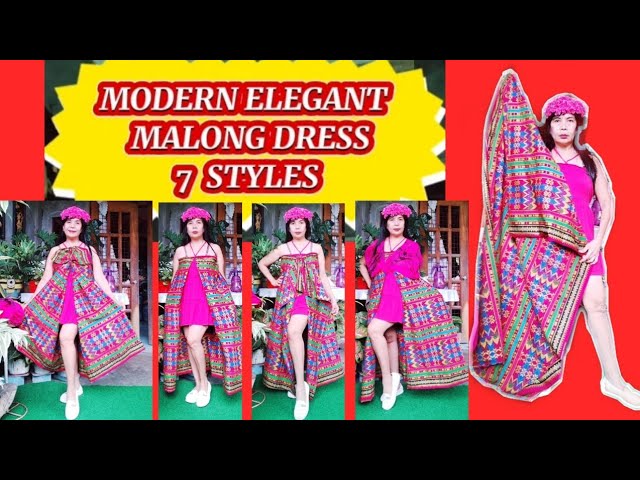 How to make cocktail dress using a malong and safety pins|K-Lala Beauty -  YouTube