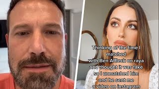 In a new viral tiktok video, influencer nivine jay alleges she
received hilarious video from ben affleck after unmatched him on
dating app.exclusives...