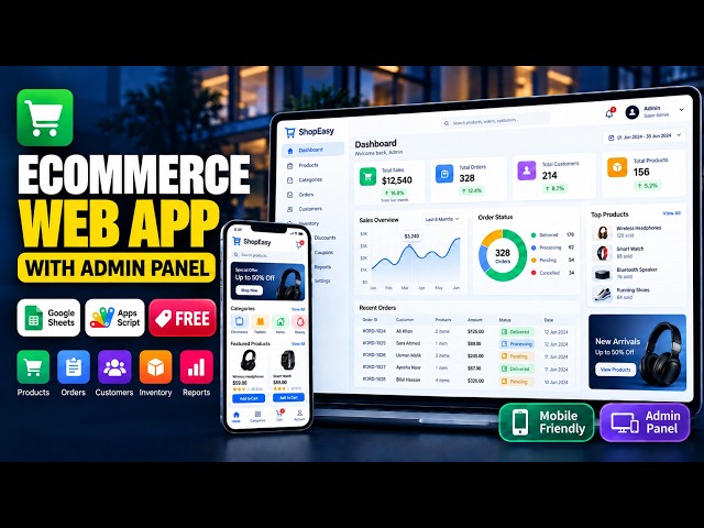 Build Ecommerce Website Free using Google Sheets Apps Script