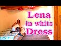 Crossdresser lena in light transparent dress  with stockings  high heels  finest crossdressing